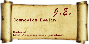 Joanovics Evelin névjegykártya